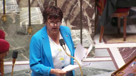 Nicole Le Peih, le 15 mai 2024 dans l'hémicycle de l'Assemblée nationale.