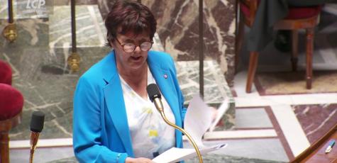 Nicole Le Peih, le 15 mai 2024 dans l'hémicycle de l'Assemblée nationale.