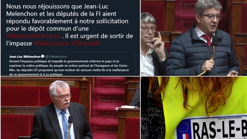 Couverture : Gilets jaunes : communistes et insoumis veulent censurer le gouvernement Couverture : Gilets jaunes : communistes et insoumis veulent censurer le gouvernement