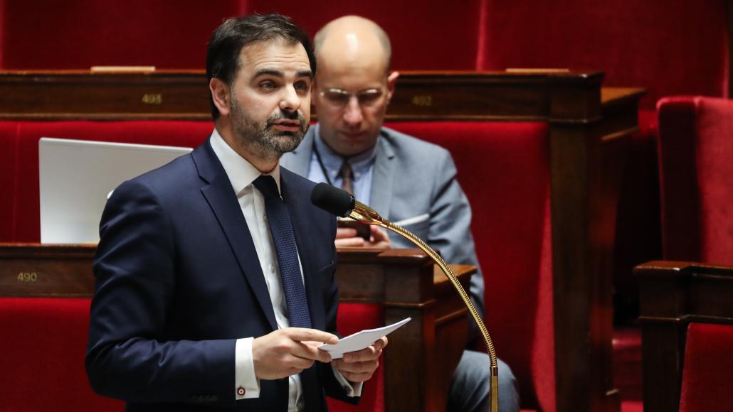 Laurent Saint-Martin, rapporteur général du budget, le 19 mars à l'Assemblée nationale (Ludovic MARIN/AFP)