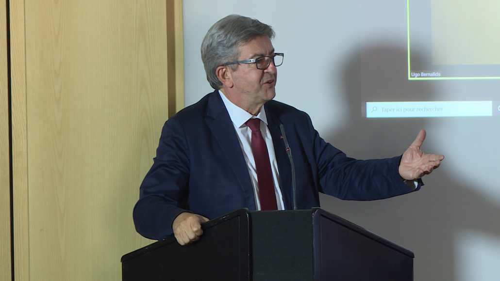 Jean-Luc Mélenchon au colloque de La France insoumise sur la sécurité, le 14 septembre 2020 à Paris. Jean-Luc Mélenchon au colloque de La France insoumise sur la sécurité, le 14 septembre 2020 à Paris.