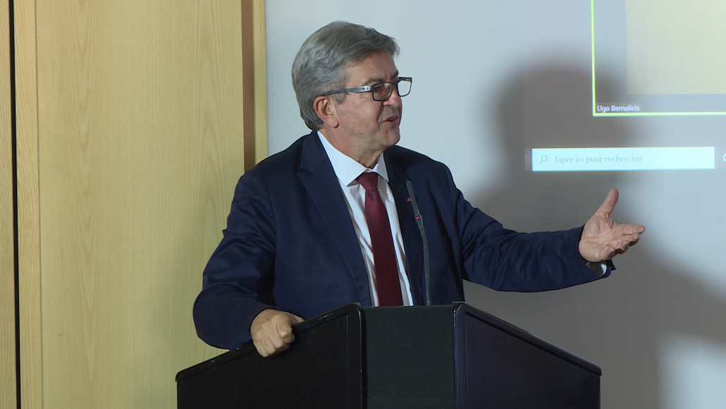 Jean-Luc Mélenchon au colloque de La France insoumise sur la sécurité, le 14 septembre 2020 à Paris.