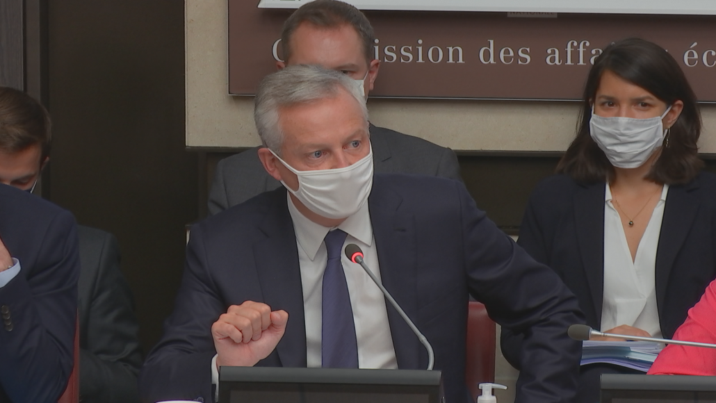 Bruno Le Maire présente le plan de relance aux députés, le 3 septembre 2020 (LCP/Assemblée nationale) Bruno Le Maire présente le plan de relance aux députés, le 3 septembre 2020 (LCP/Assemblée nationale)