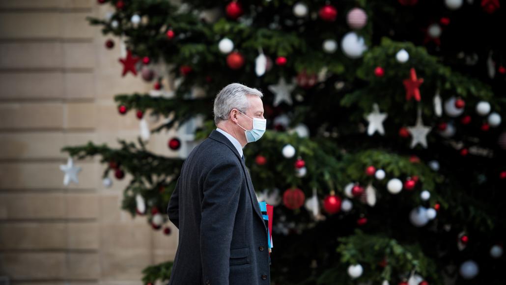 Bruno Le Maire après le conseil des ministres du 9 décembre (Hans Lucas via AFP)