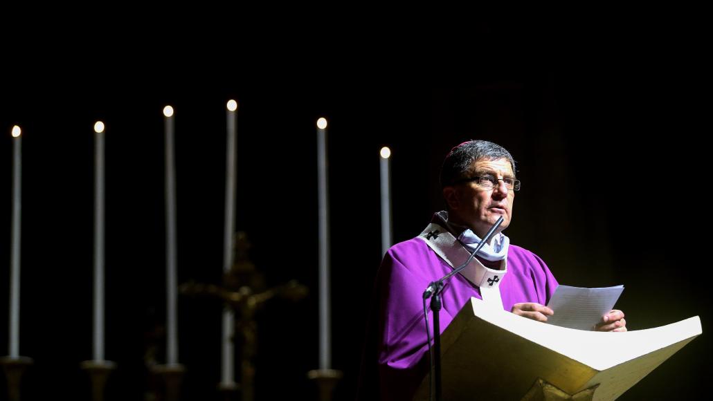 Eric de Moulins‑Beaufort, président de la Conférence des évêques de France (AFP)