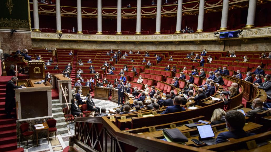 L'hémicycle de l'Assemblée nationale en avril 2021
