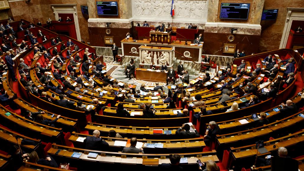 L'hémicycle de l'Assemblée nationale en février 2021
