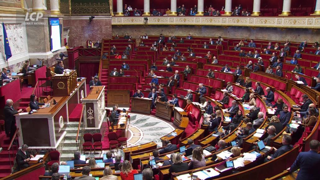L'hémicycle de l'Assemblée nationale en séance publique, mercredi 14 décembre 2022.