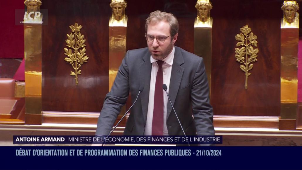 Le ministre de l'Économie Antoine Armand à l'Assemblée nationale, le 21 octobre 2024.