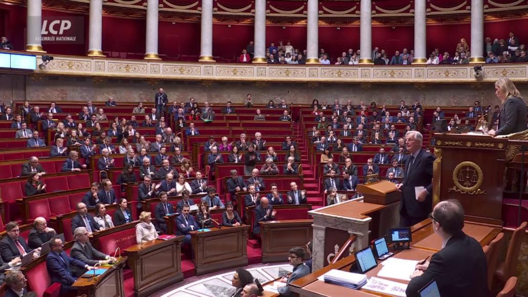 Hémicycle de l'Assemblée nationale, décembre 2024