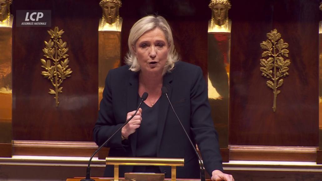 Marine Le Pen dans l'hémicycle le 4 décembre 2024