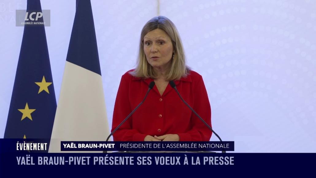 Yaël Braun-Pivet présente ses voeux à la presse