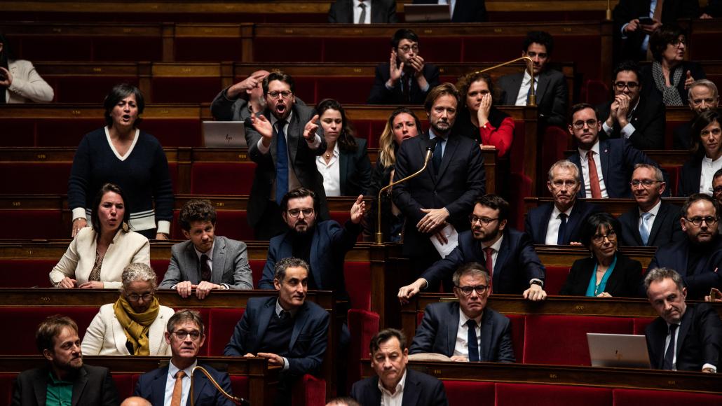 Boris Vallaud, dans l'hémicycle de l'Assemblée nationale