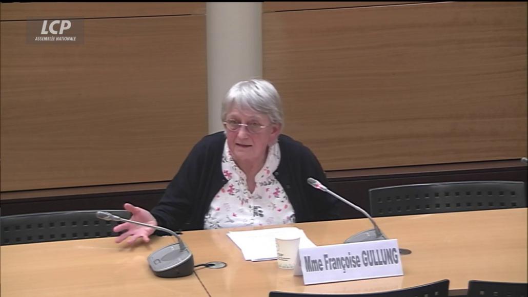 Françoise Gullung lors de son audition par la commission d'enquête Bétharram, le 26 mars 2025