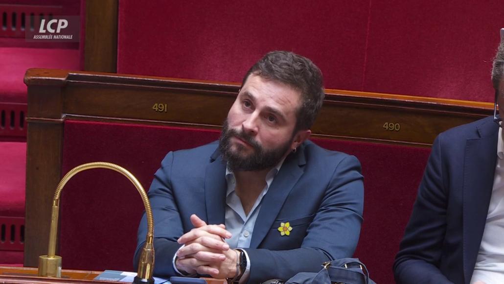 Sébastien Peytavie dans l'hémicycle, le 12 mars 2025
