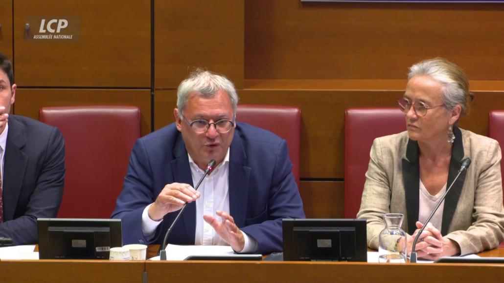 Nicolas Sansu et Mathilde Feld en commission des finances, le 18 juin 2025
