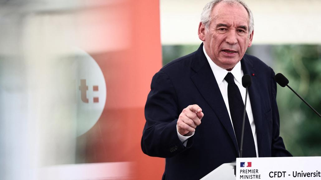 François Bayrou à l'université d'été de la CFDT, le 26 août 2025.