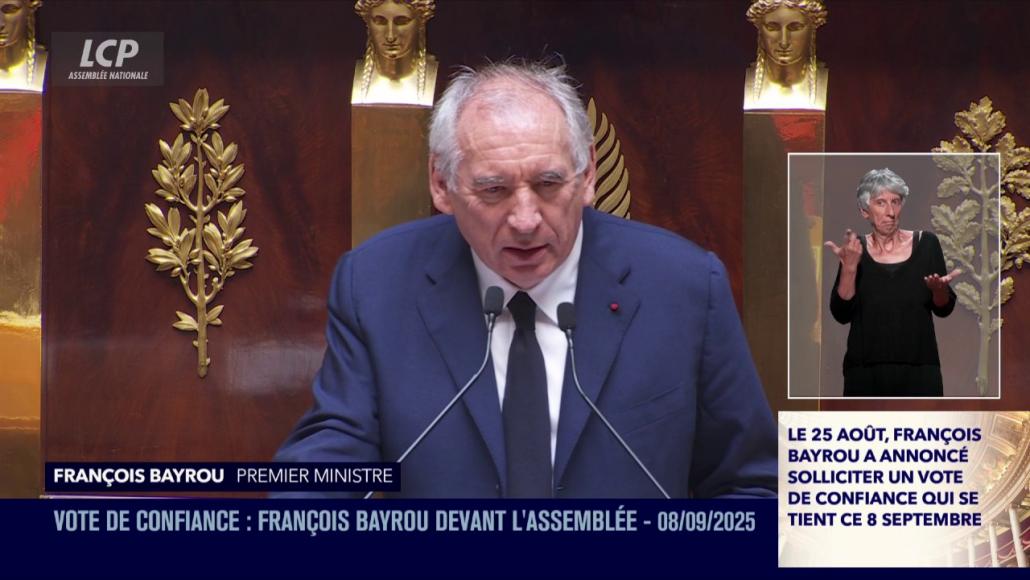 François Bayrou, le 8 septembre 2025. LCP