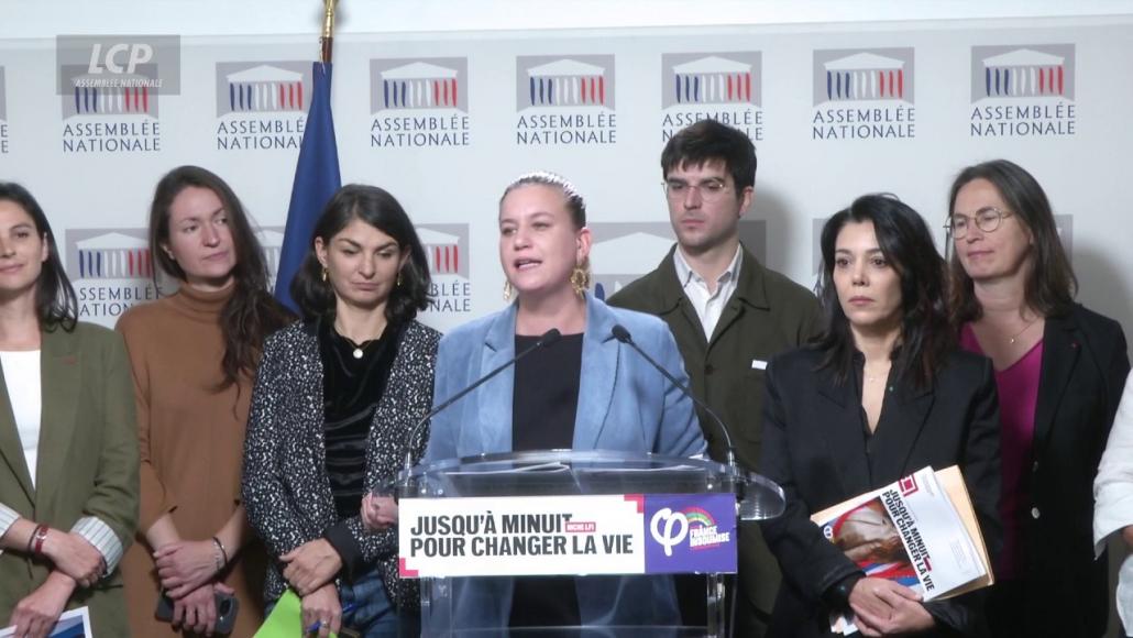 Mathilde Panot et plusieurs membres du groupe LFI à l'Assemblée nationale, le 5 novembre 2025