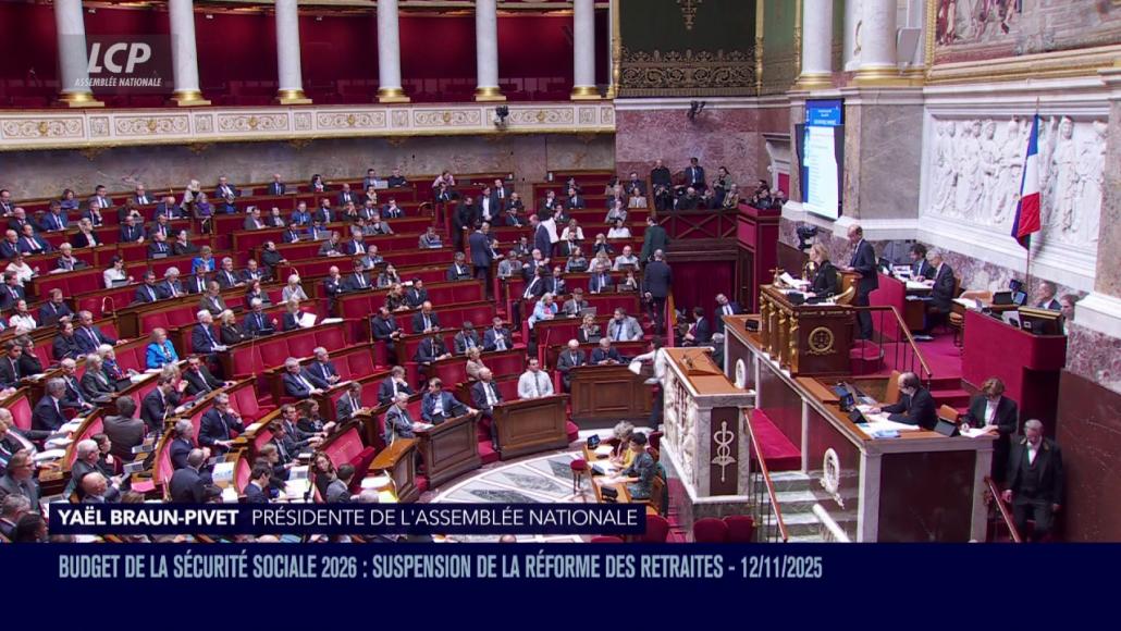 Hémicycle de l'Assemblée nationale le 12 novembre 2025