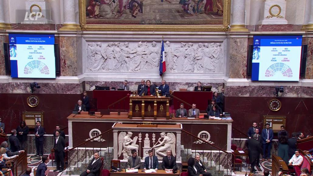 Hémicycle de l'Assemblée nationale, le 10 décembre 2025