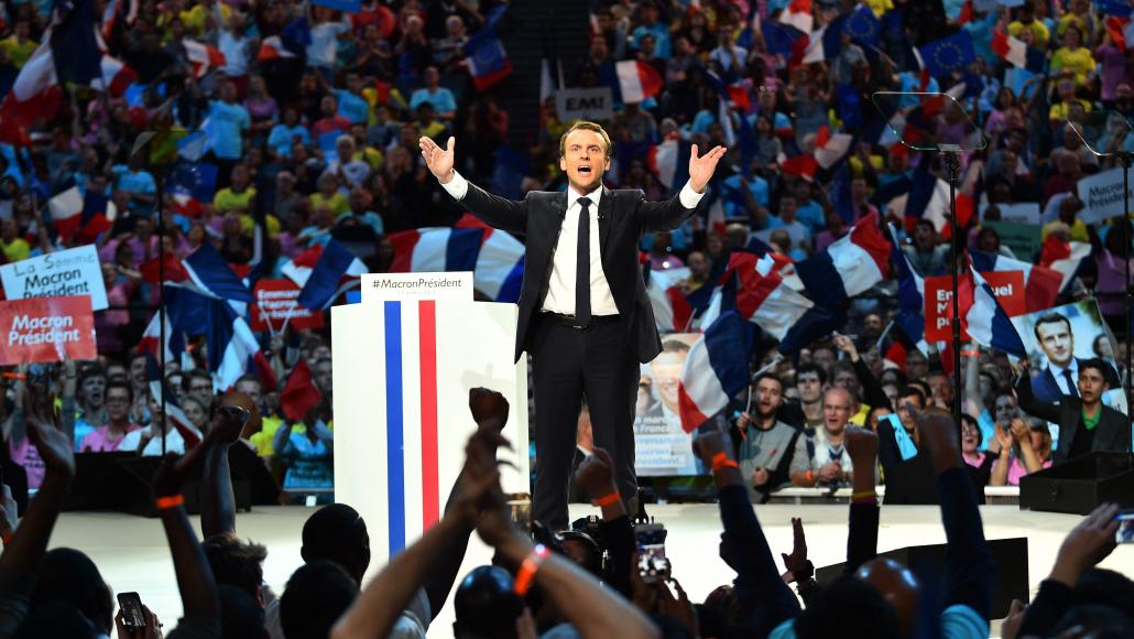 Emmanuel Macron, en meeting le 18 avril 2017.