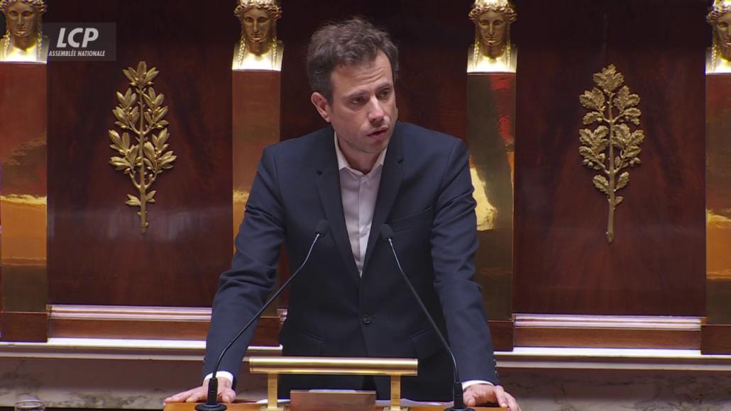 Paul Vannier dans l'hémicycle de l'Assemblée, le 1er juin 2026.