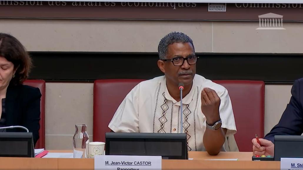 Jean-Victor Castor, ici le 3 juin 2026, est le rapporteur de la proposition de loi à l'Assemblée nationale. LCP