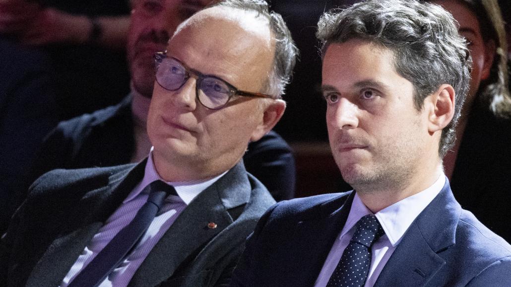 Edouard Philippe et Gabriel Attal, ici en février 2026