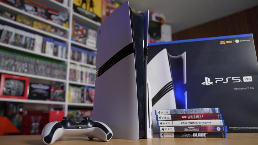 Une PS5 avec des disques