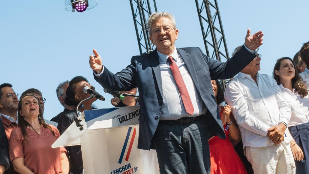 Jean-Luc Mélenchon à Châteauneuf-sur-Isère, le 23 août 2026.