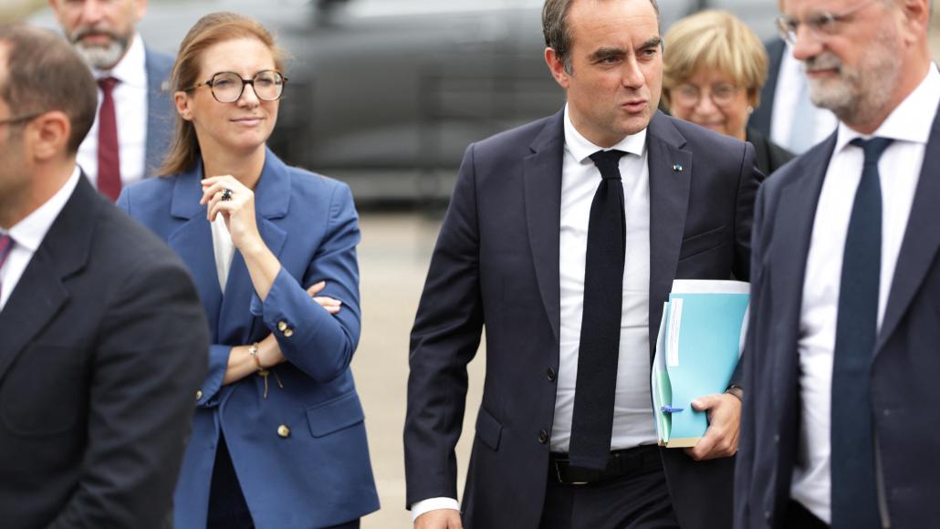 Sébastien Lecornu, le 29 août 2026 à son arrivée à Sens.