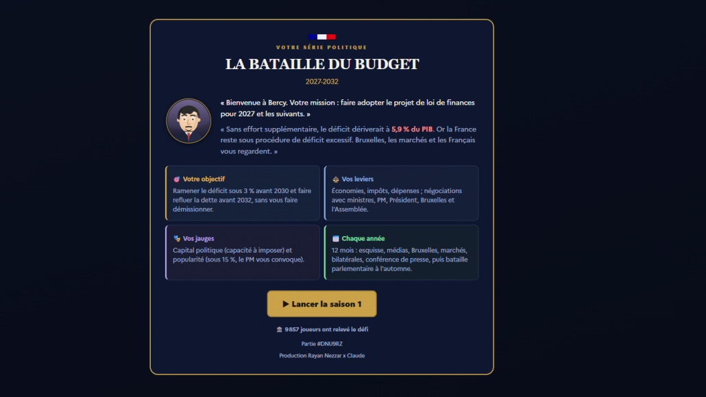 Jeu "La bataille du budget"