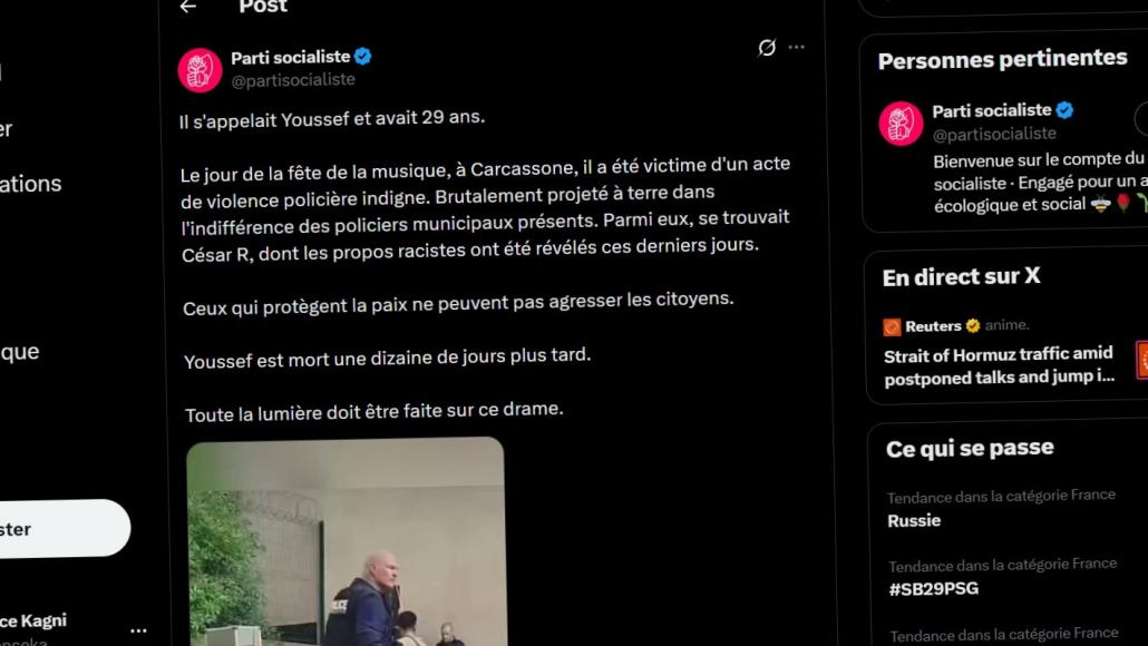Capture d'écran de X