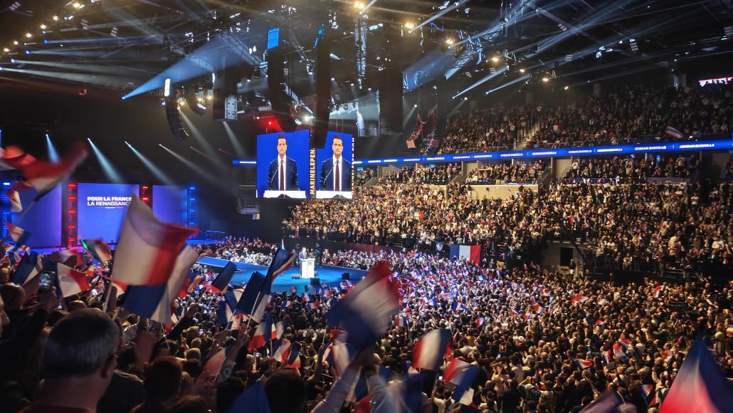 Jordan Bardella en meeting à Orléans, le 25 octobre 2026