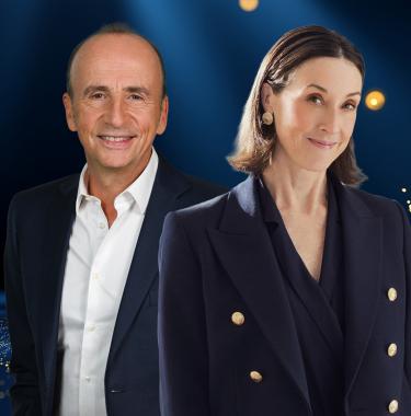 31ème cérémonie des Lauriers de l'audiovisuel , présentée par Jean-Pierre Gratien (LCP) et Nathalie Lesage (TV5Monde)
