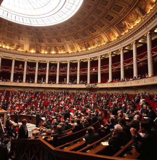 L'hémicycle de l'Assemblée nationale.