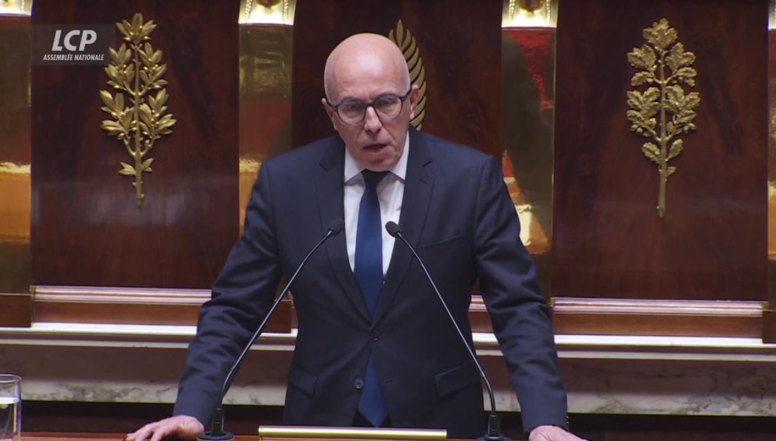 Eric Ciotti, le 7 décembre 2023, à l'Assemblée nationale. LCP