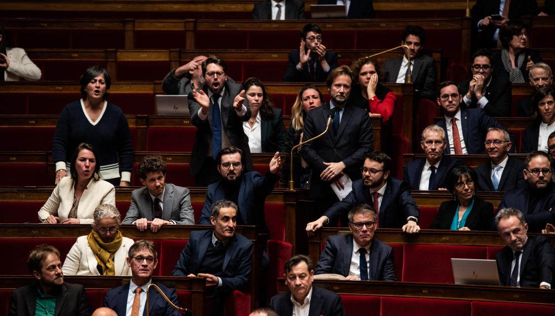 Boris Vallaud, dans l'hémicycle de l'Assemblée nationale