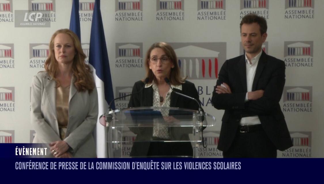 Violette Spillebout, Fatiha Keloua Hachi et Paul Vannier, jeudi 15 mai 2025.