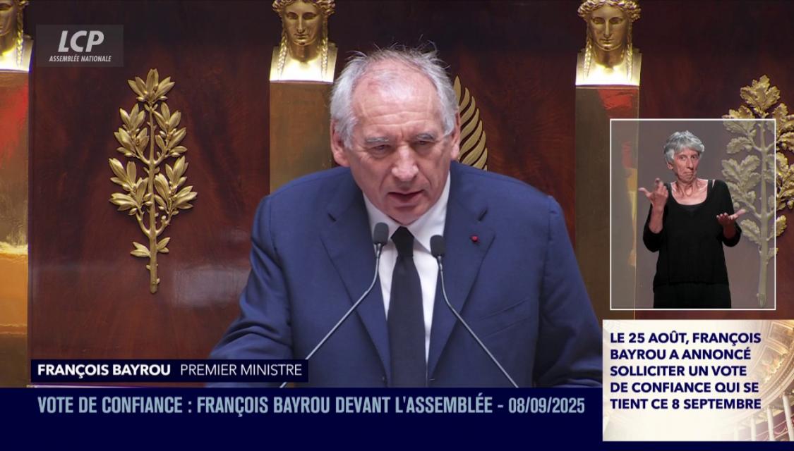 François Bayrou, le 8 septembre 2025. LCP