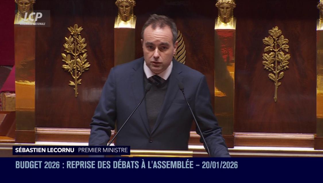 Sébastien Lecornu à l'Assemblée nationale, le 20 janvier 2026.
