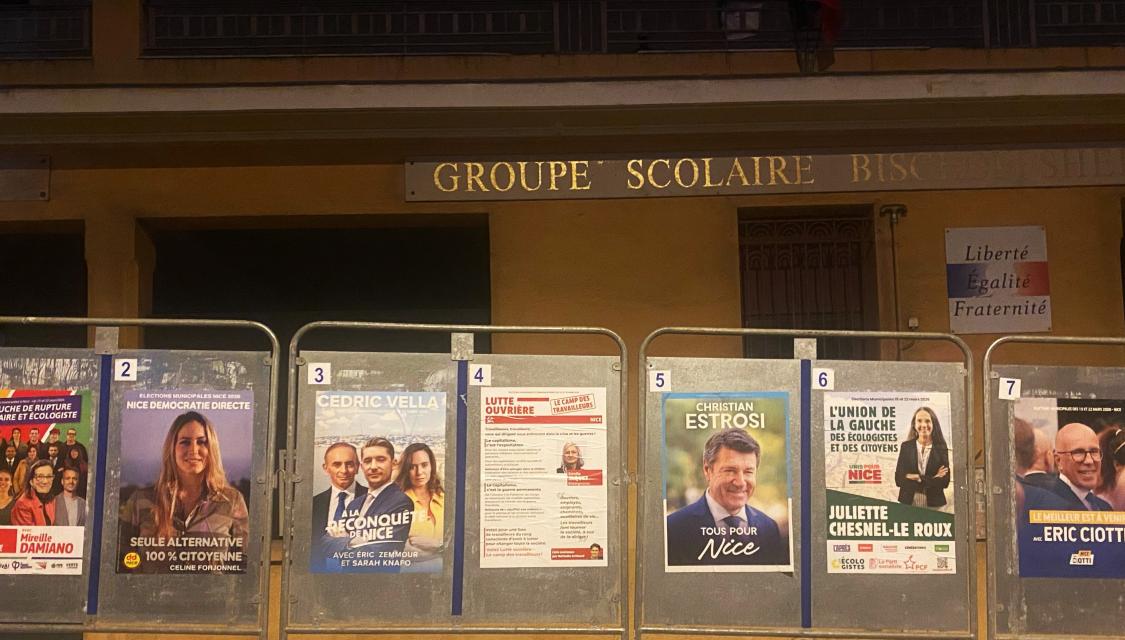 Affiches de campagne pour l'élection municipale à Nice