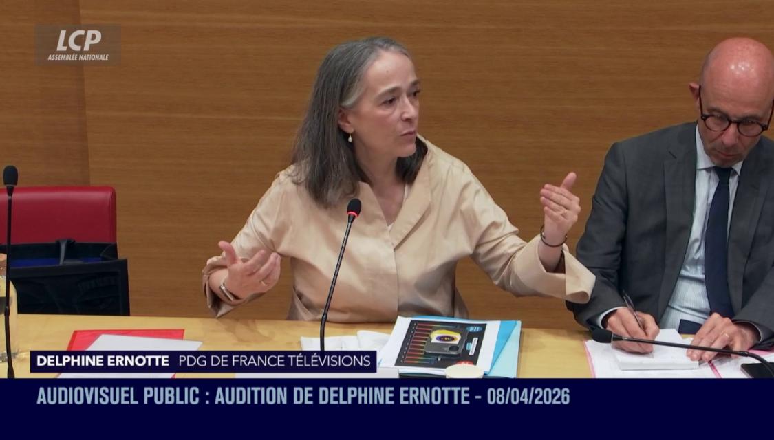 Delphine Ernotte à l'Assemblée, le 8 avril 2026