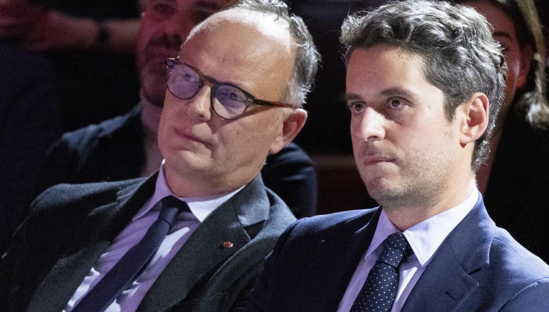 Edouard Philippe et Gabriel Attal, ici en février 2026