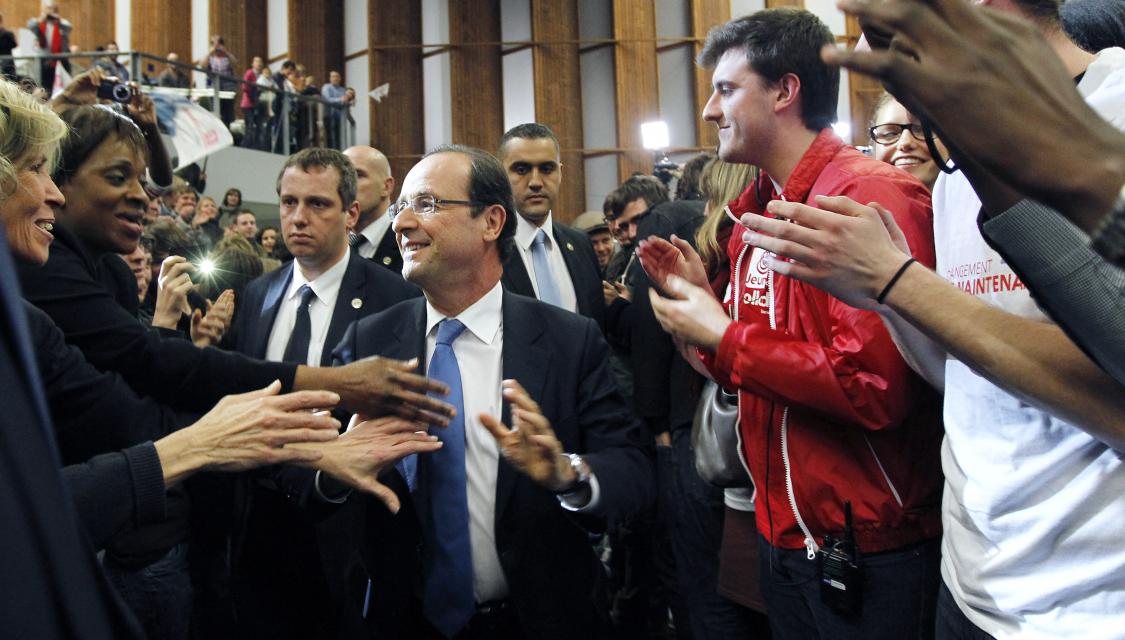 François Hollande en meeting pour l'élection présidentielle de 2012