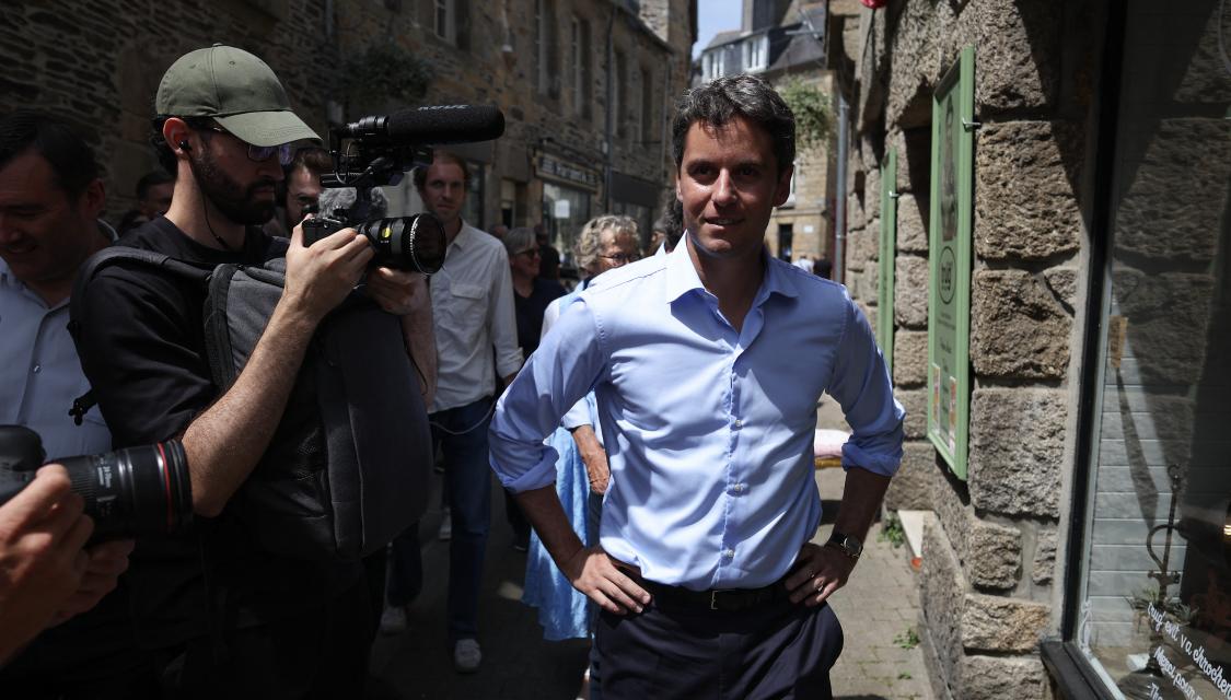 Gabriel Attal à Landerneau, dans le Finistère, le 23 juillet.