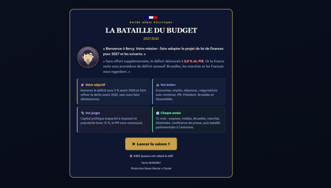 Jeu "La bataille du budget"