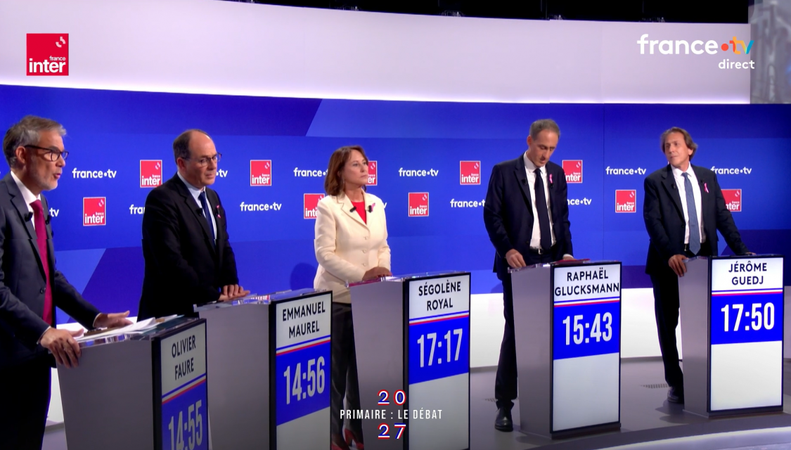 Les candidats de la primaire de gauche lors du deuxième débat