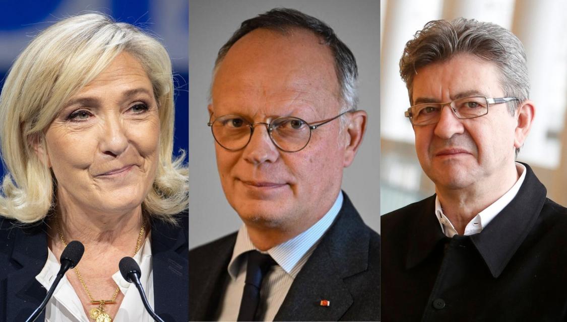 Marine Le Pen, Édouard Philippe, et Jean-Luc Mélenchon.
